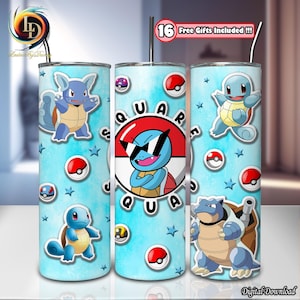 Anime Warrior Png, 20 oz Skinny Tumbler Png, Cartoon Tumbler Wrap Png, Anime Movie Png, PKM Cartoon Design, Commercial Use, Digital File
