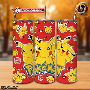 Anime Warrior Png, 20 oz Skinny Tumbler Png, Cartoon Tumbler Wrap Png, Anime Movie Png, PKM Cartoon Design, Commercial Use, Digital File
