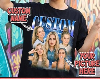 Custom Girlfriend Boyfriend Shirt, Custom Photo Bootleg Tee, Custom Girlfriend Shirt, Boyfriend Comfort Colors Shirt, Face Shirt