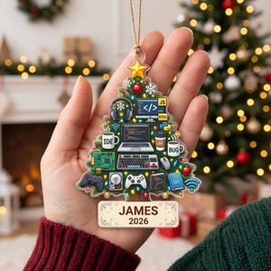 Personalized Software Developer Christmas Ornament 2026, Programmer Gift, Coding Ornament, Web Developer Gift, Acrylic or Wood Keepsake image 2