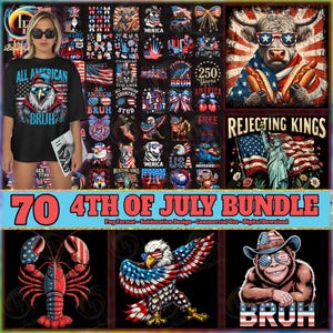4th Of July PNG Bundle, Independence Day, Preppy America Png, Patriotic Shirt Designs, American Flag Png, USA Brushstroke Png, Digital File