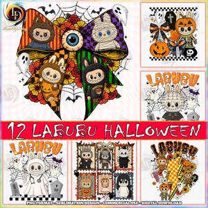 Cute Monster Doll Halloween PNG Bundle, Cute Movie Characters, Kawaii Halloween Design, Spooky Png, Coquette Bow Halloween Png, Digital File