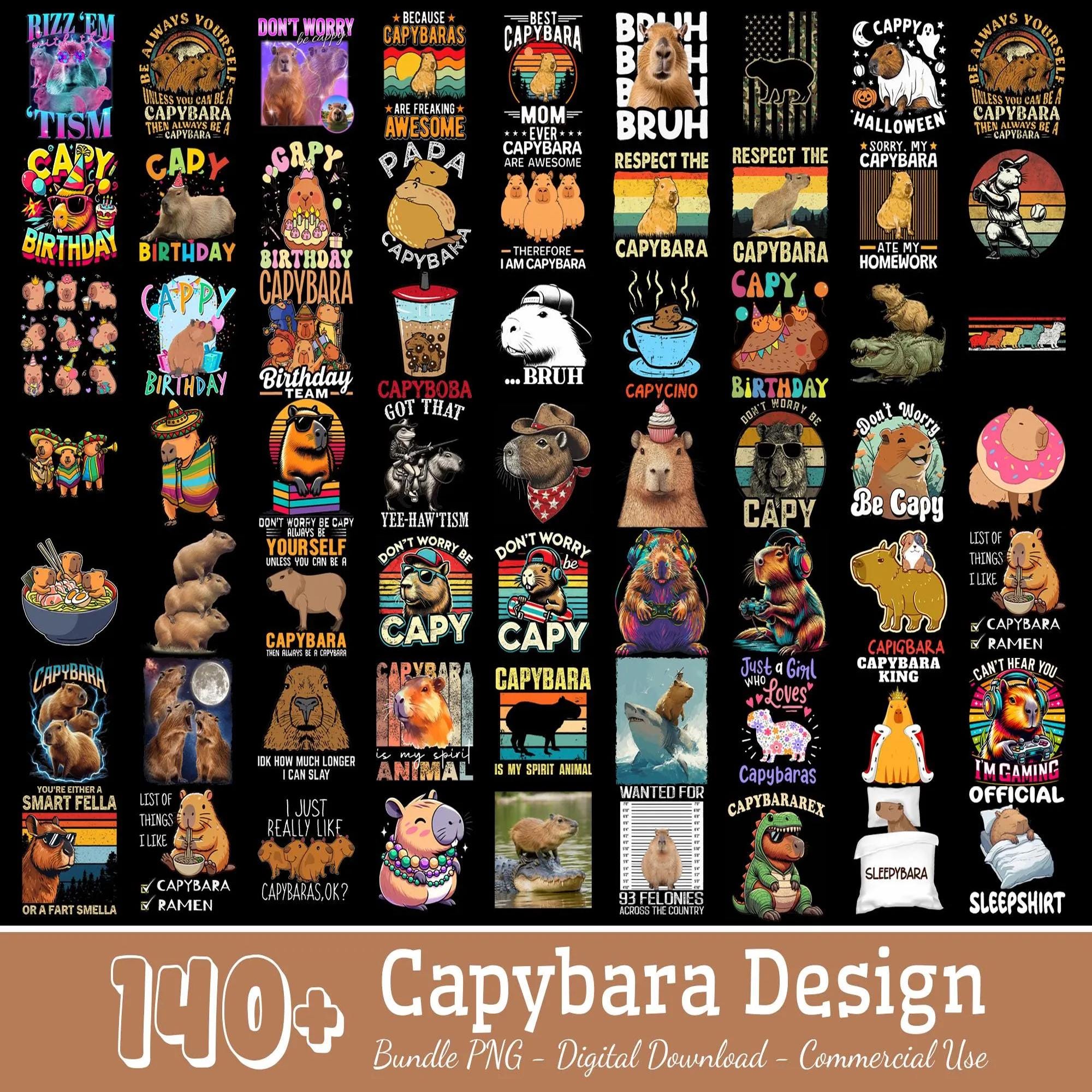 Spring Capybara Bundle PNG, Cute Animal PNG, Floral Capybara Art, Springtime Wildlife, Capybara PNG, Digital Download, Sublimation