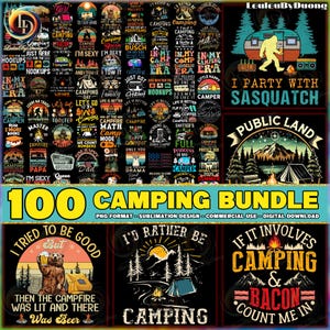 Camping Png Bundle, Campfire Hiking Nature Clipart Png, Outdoor Adventure, Outdoor Shirt Designs Png, Commercial Use, Digital File