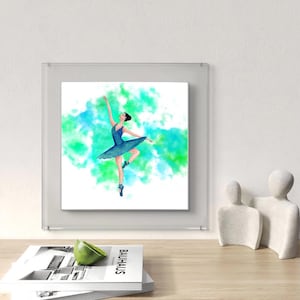 Grace in Motion – Elegant Watercolor Ballet Dancer Wall Art