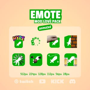 Twitch Mod Emotes Set – Mods praise, pat pat, hype & funny mod reactions (GIF)