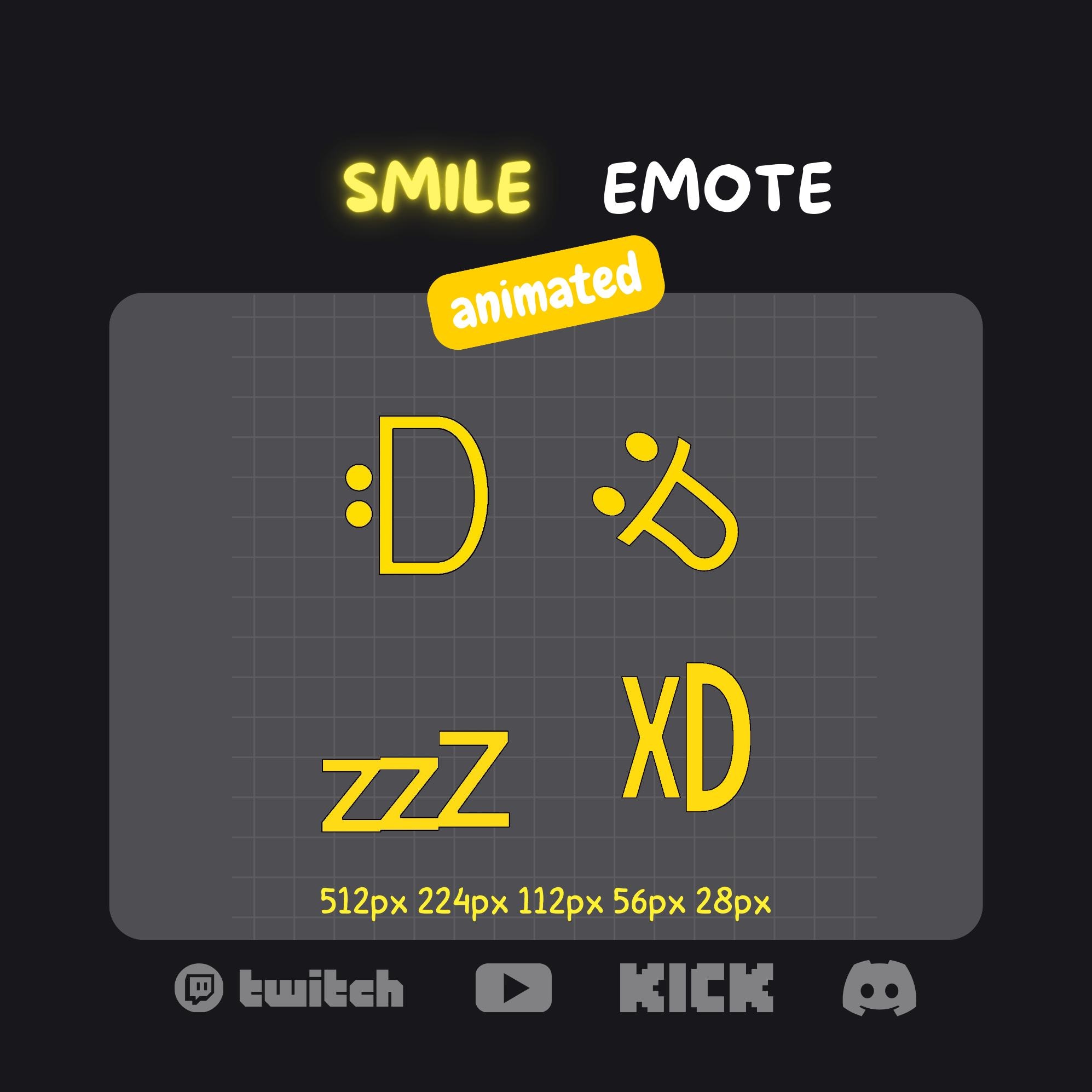 4x Smile Emote Pack Animated – :D Zzz Xd Reactions | Animated Twitch ...