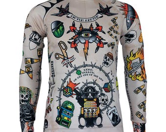 Old School Tattoo Art Long Sleeve Rash Guard: Vintage Punk Shirt