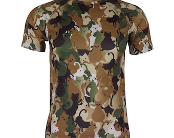 Camo Cat T-Shirt: MultiCAT Catouflage, CoolMax Performance Tee