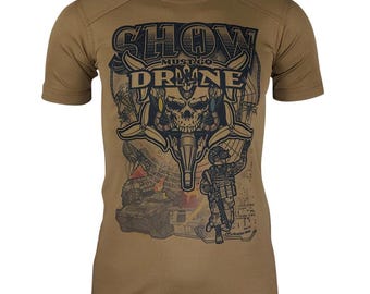 Coyote Tactical T-Shirt, Skull Ukrainian Soldier Drone Design