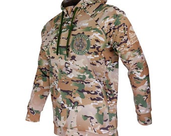 Tactical Camouflage Hoodie: Warrior Skull, Si Vis Pacem Para Bellum