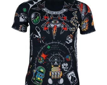 Old School Tattoo Graphic T-Shirt: Rebel CoolMax Streetwear