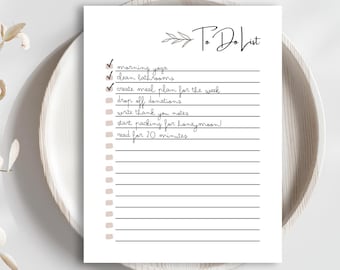 Minimalist To Do List Printable: Daily Task Planner (PDF Digital Download)