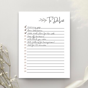 Minimalist to Do List Printable: Daily Task Planner (PDF Digital ...
