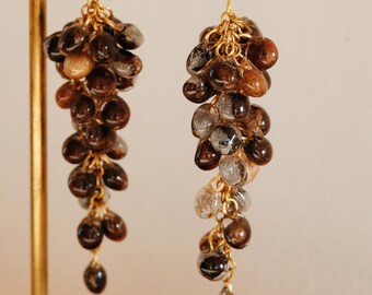 Natural treasures | Earrings made from real pistachio tree fruits | Boho vintage style | Jewelry for nature lovers | Black earrings