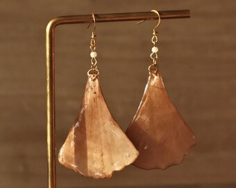 Earrings made from real ginkgo leaves – Natural autumn magic｜Natural jewelry | Boho jewelry