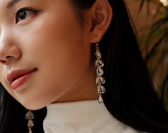 Rice grain earrings made from 11 real rice grains – movable statement jewelry, handmade natural gift for women