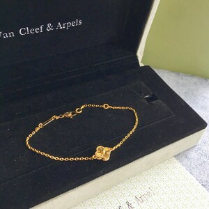 Authentic VCA 18K yellow gold Mini cloverleaf Bracelets