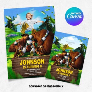 The Wild Robot Birthday Invitation | Editable Canva Template | Animated Nature Adventure Video