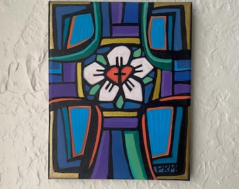 Jubilee Art Acrylic on 8"x10" Canvas Luther's Rose