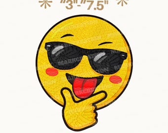 Emoji Stickdatei, Maschinenstickdatei, 9 Größen, Stickdatei