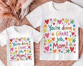 Toller Job Mama PNG Muttertag | Shirt Design Doodle Herz Kinder Kunst | Hand gezeichnet Affirmation Mom Geschenk Design (Digitaler Download)