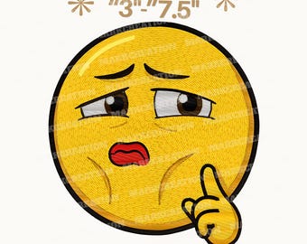 Lustige Smiley Emoji Stickmuster, Maschinenstickerei, 9 Größen Stickdatei (Digitaler Download)