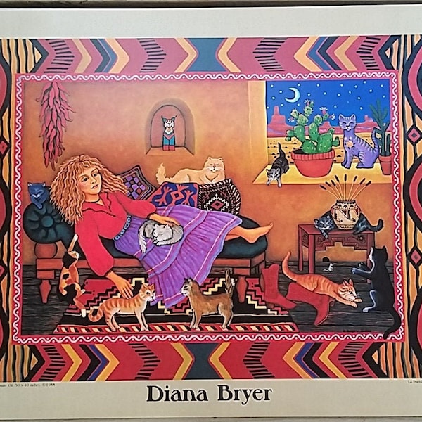 Diana Bryer, "Santa Fe Cat Woman," 18" x 24" poster