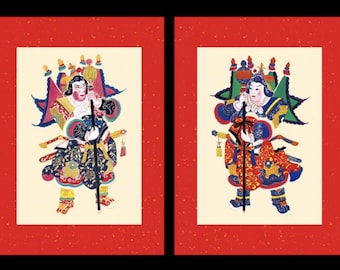 Wall art - traditional oriental protection figures