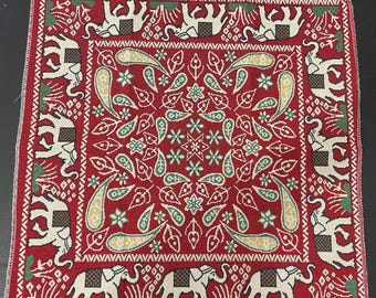 Elephant Boho Tapestry I Sacred Wall Art, Woven Textile Charm for Protection, Spiritual Home Decor