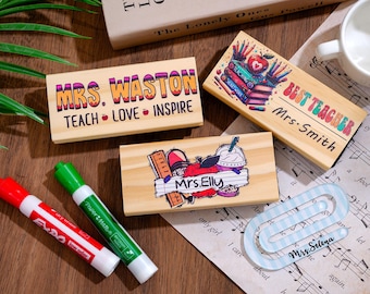 Personalisierter Lehrer Whiteboard Radiergummi: Benutzerdefinierte Name Geschenkset