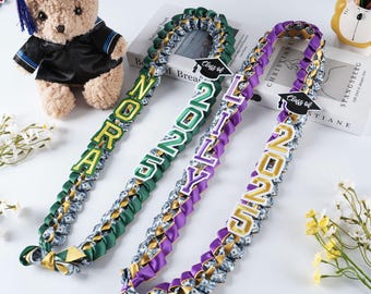Personalized Graduation Lei 2026: Handcrafted Satin Ribbon Garland