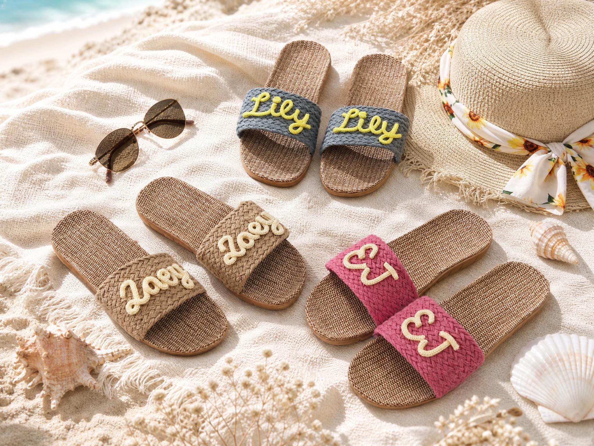 Handmade Straw Crochet Slippers