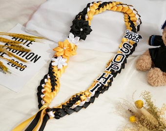 Guirnalda de graduación tricolor personalizada para la promoción de 2026 / Guirnalda de cinta doble trenzada / Regalo de graduación personalizado y decoración para fiestas