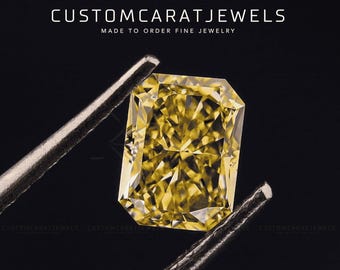 1.05 CT Radiant Cut Fancy Vivid Yellow Lab Grown Diamond