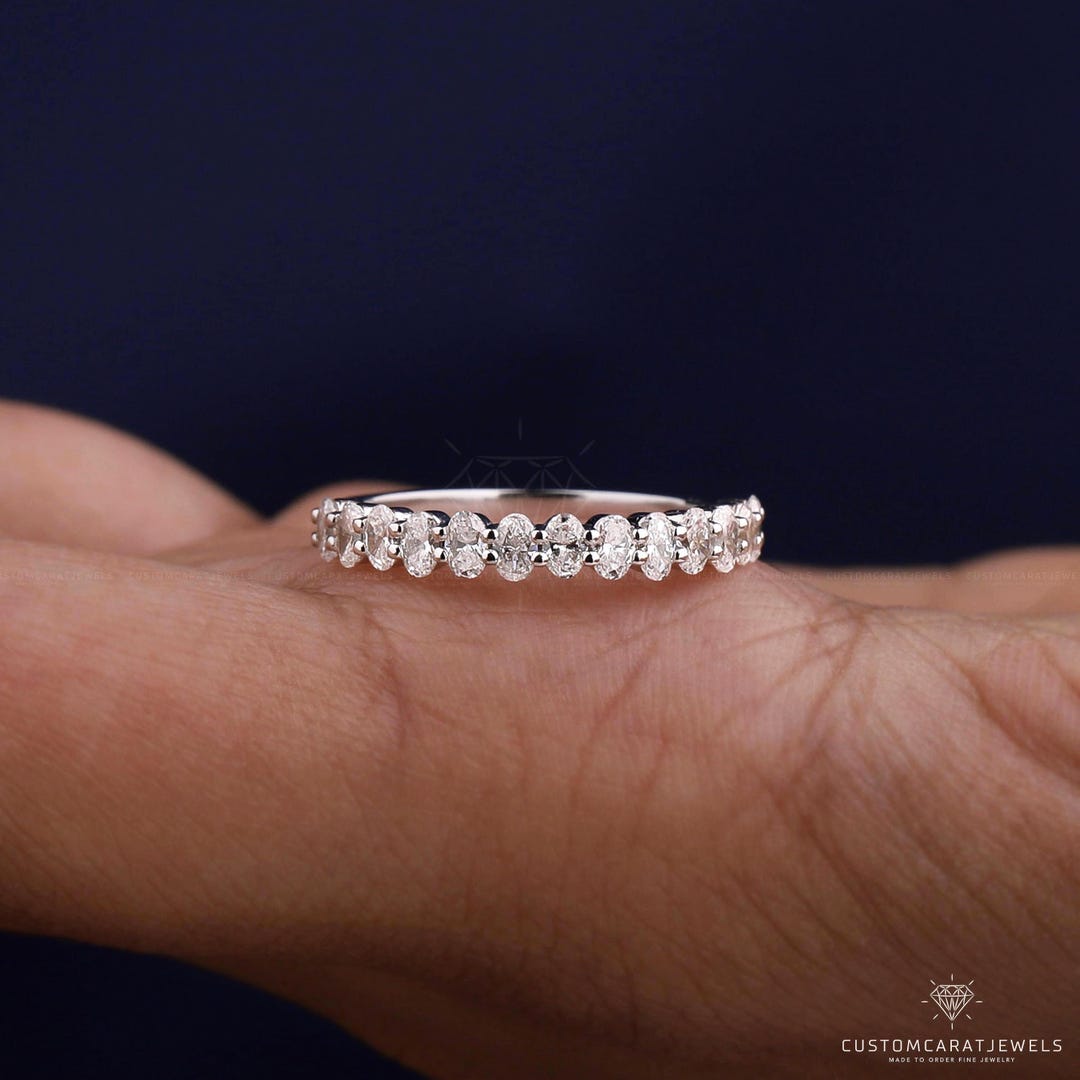 Oval Diamond Half Eternity Band