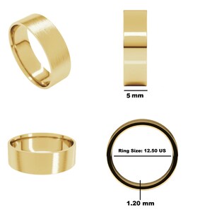Custom : 10K Gold Plain Wedding Band, 6mm Unique Wide gold Ring, Unique Gold Band for Her Minimalist Stacking Gift Ring