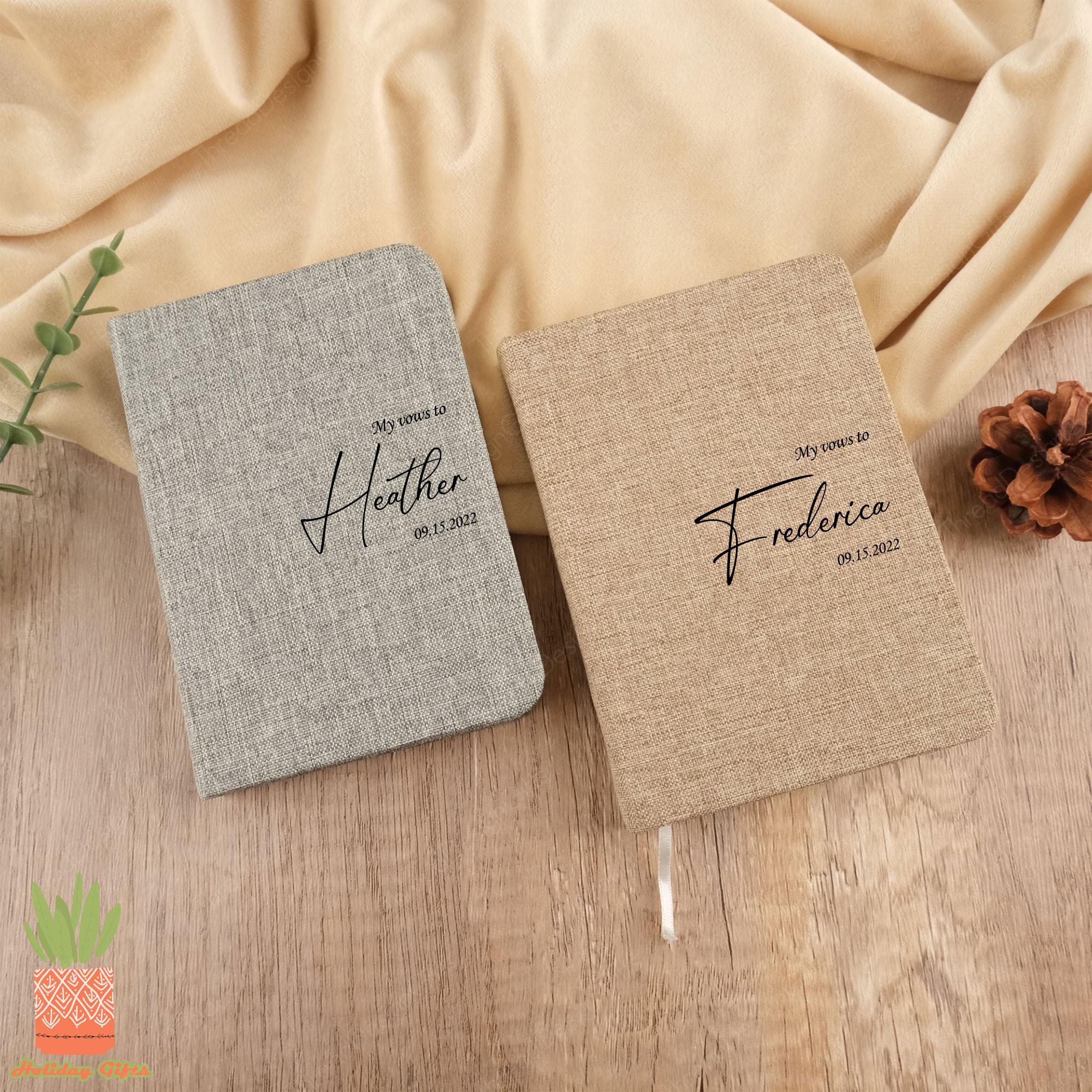 Personalized My Vows To Vow Books, Custom Vows Booklet, Hard Cover Wedding Ceremony or Elopement Vow Booklets,Wedding Gift for Bride,Her Vow