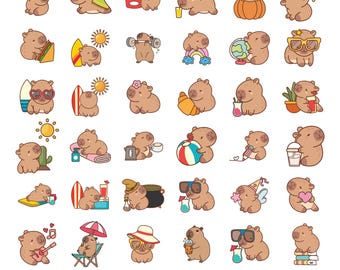 Cute Capybara SVG Bundle, Capybara Clipart,Instant Digital Download for Cricut & Silhouette, High-Quality Printing, Animal Illustration