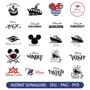 Cruise SVG Bundle ,Mickey Cruise PNG Bundle,Cruise ship svg,Mouse Cruise Ship Names Logo Bundle -Treasure Fantasy Dream Wish Wonder Magic