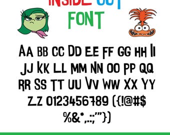 inside out font, inside out svg, inside out font svg, inside out font cricut, inside out font silhouette, inside out cuttable font-ink