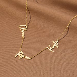 Multiple Name Necklace – Custom Family Name Necklace, Personalized Gift for Mom, Three Names Necklace, Mother&#39;s Day Gift, Christmas Gift