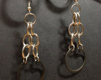 Dangle earrings/ chain with snap rings