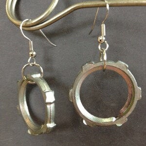 Unique hardware dangle earrings