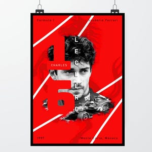 Charles Leclerc F1 Poster For F1 Fans Formula 1 Poster F1 Wall Art Ferrari F1 Formula one Poster F1 merch