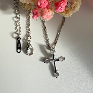 Silver Cross Necklace | Cross Pendant | Tiny Cross | Elegant Jewelry | Mother&#39;s Day Gift |  Minimalist Cross | Women&#39;s Cross Necklace