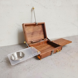 Walnut Painting Box，Wooden Watercolor Box，Art Supplies,Oil Painting Box，Sketching Tools，Oil Painting，Wooden Storage Box，Wooden Painting Box