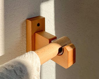 Soporte de cortina a presión, soporte de barra de cortina de madera, soporte de barra de cortina, soporte de madera maciza, suministros para cortinas, decoración del hogar, regalo de inauguración de la casa.