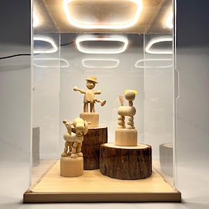 Scatola espositiva in acrilico, scatola espositiva per modelli, vetrina illuminata a LED, espositore per modelli, espositore da collezione, vetrina, scatola per modellini di auto, espositore decorativo.