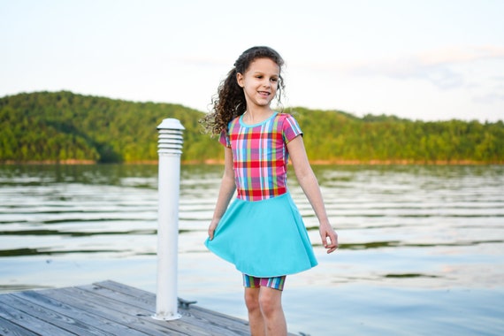 girls modest swim dress